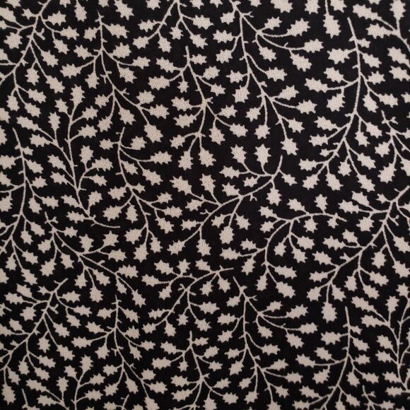 H&M Black and Beige Leaf Pattern Collar Button Up Long Sleeve Blouse Size 12 - Picture 7 of 13
